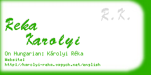 reka karolyi business card
